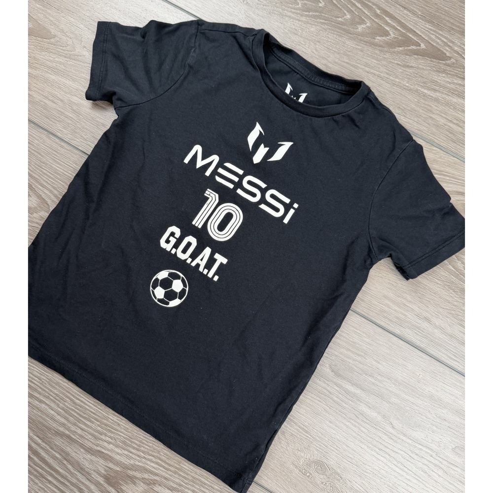 Messi Collection Youth Graphic Print Goat T Shirt Black Size Medium
